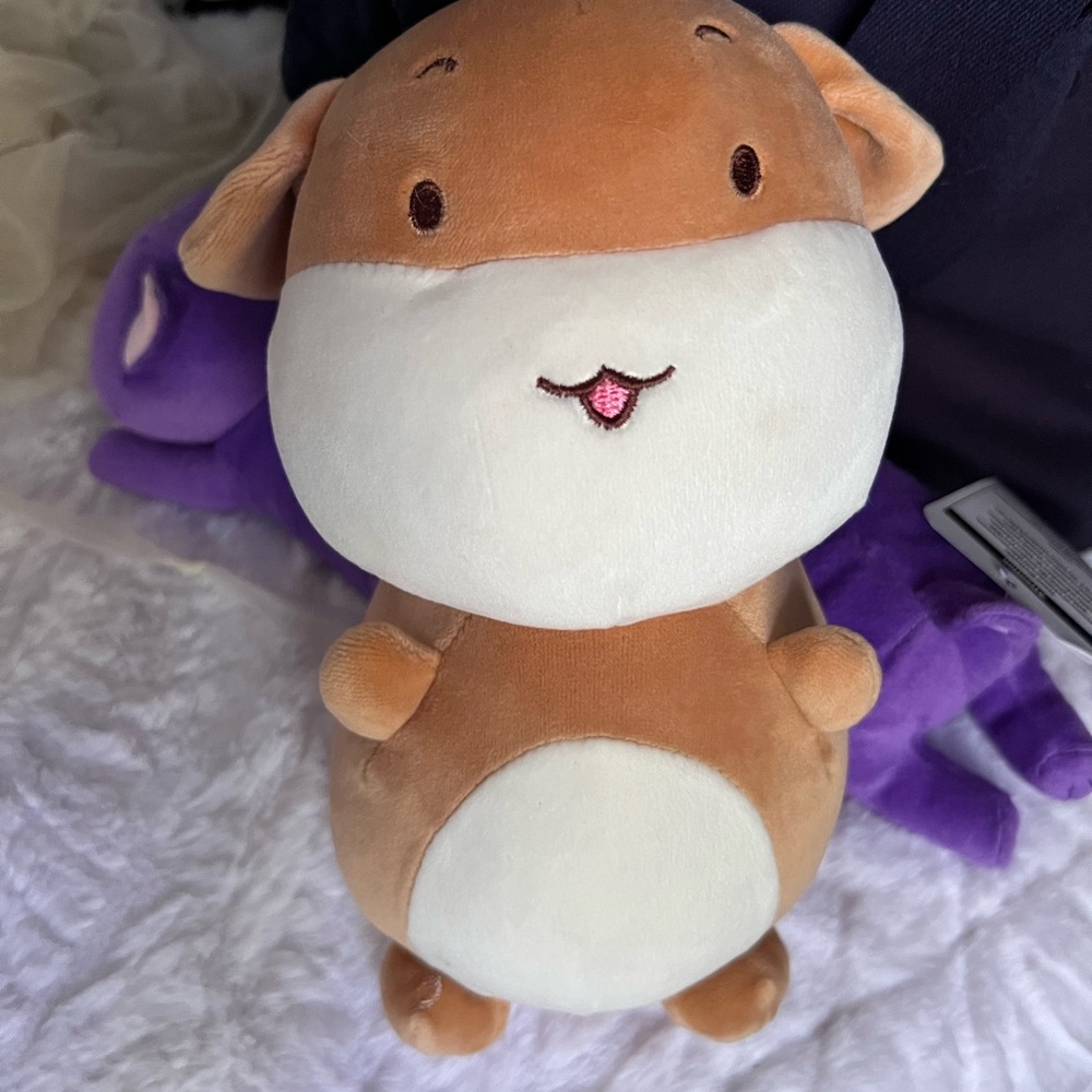 Adorable Brown and White Small Puppy Plush Toy